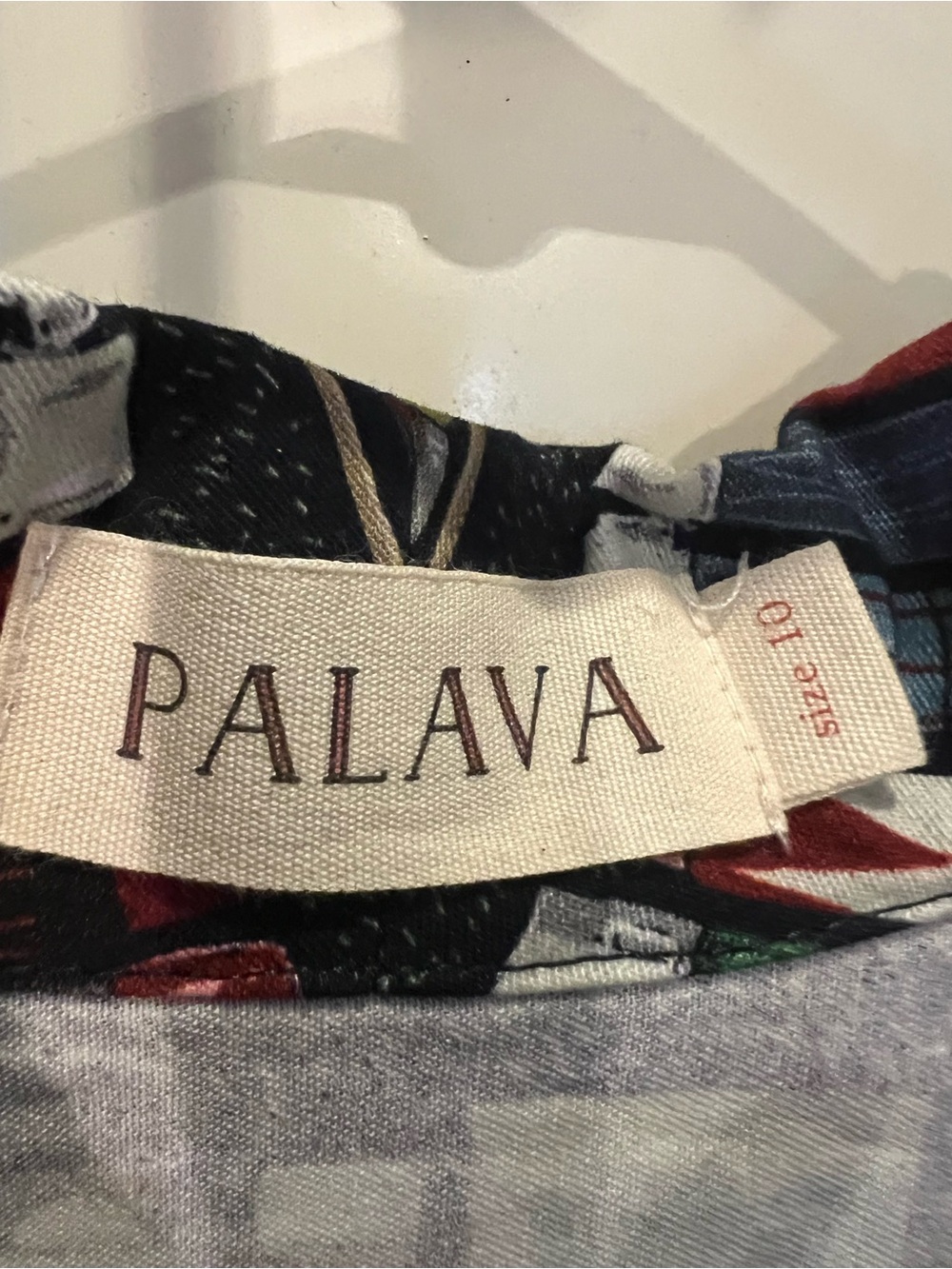 Palava Thermos Midi Dress in Navy and Red Multi